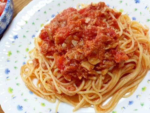 簡単！ツナのトマトソース　スパゲッティ